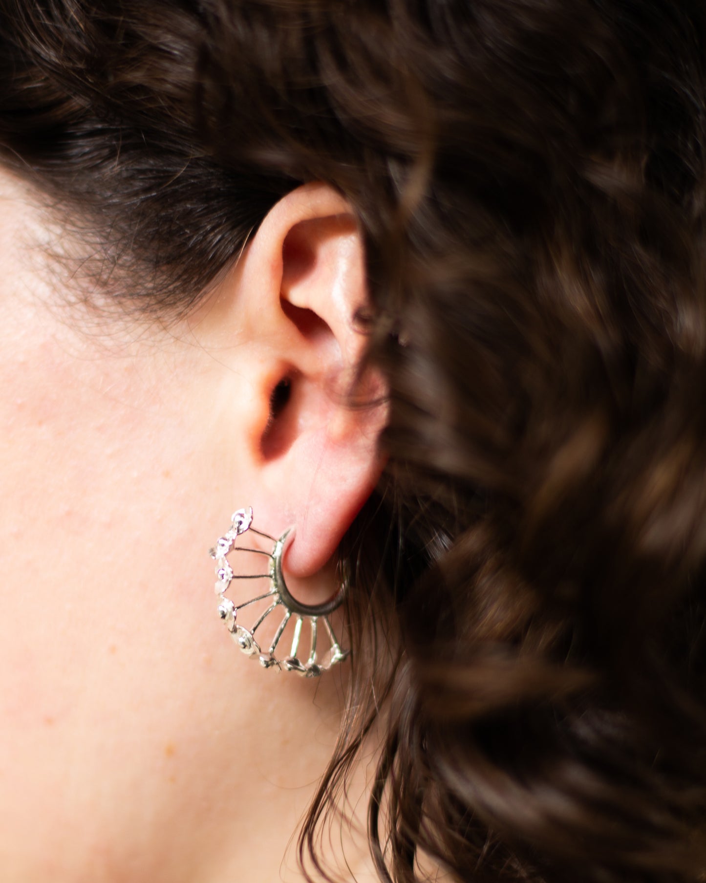 Blossom Ring Hoop Silver