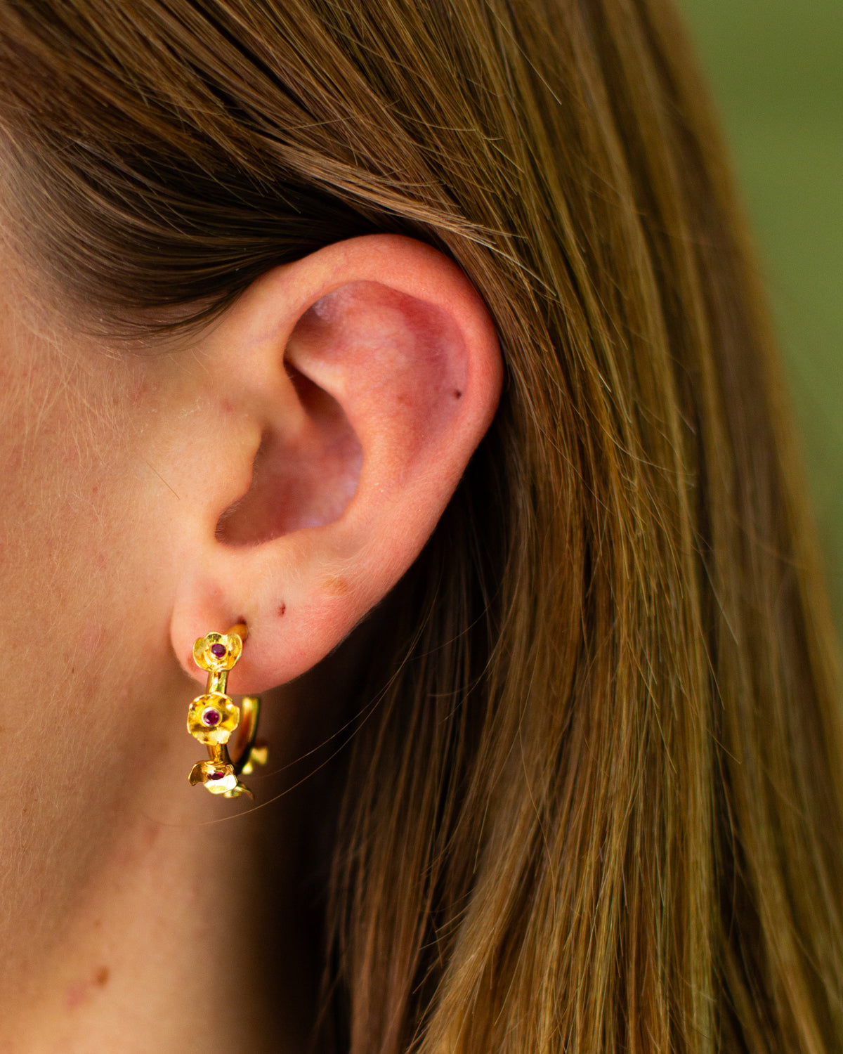 Myrtle Hoop Gold with Ruby