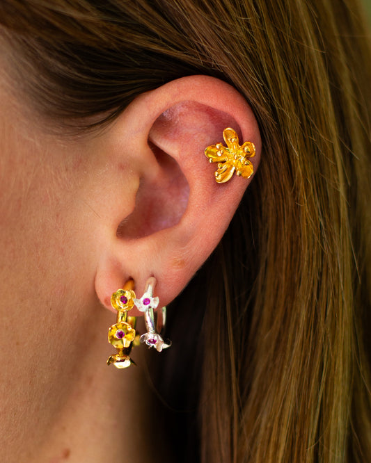 Myrtle Hoop Gold with Ruby